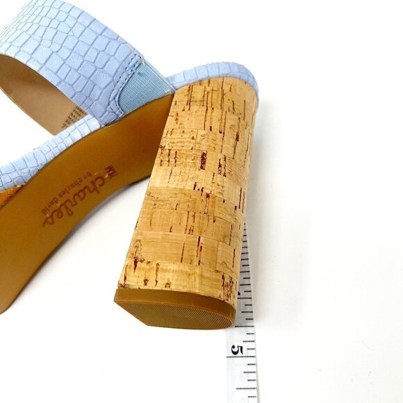 Charles by Charles David Sandals Women's 7.5 Baby Blue Croc-Embossed Platform - Picture 10 of 12